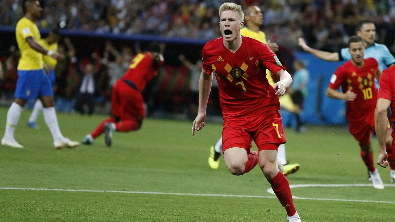 Why do Belgium soccer players wear their opponent's flag?